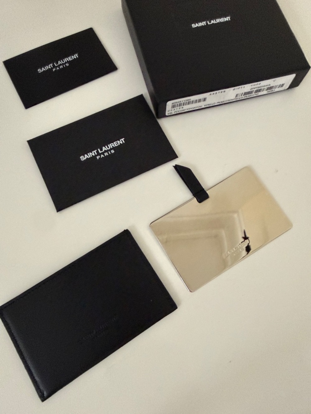 Saint Laurent Black Leather Slim Card Holder with Mirror Holder in Branded Box - Picture 4 of 8
